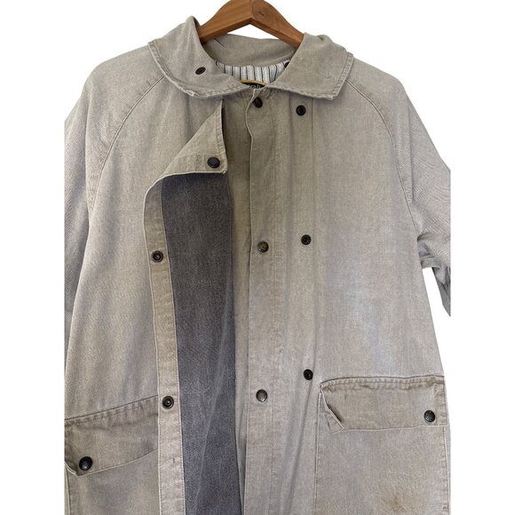 The Australian Outback Collection Duster Long Coat Khaki Washed Snap Size Medium - Picture 10 of 16
